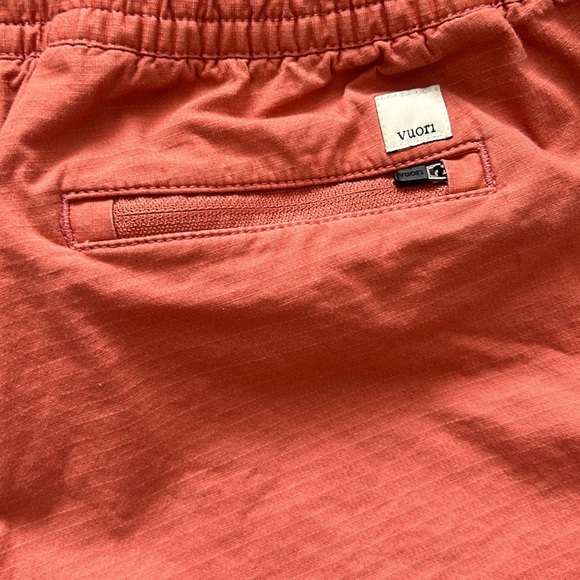 Vuori Orange Vintage Ripstop Shorts Drawstring Waist Organic Cotton Blend Size M - Picture 5 of 6